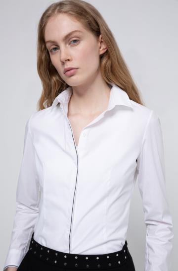 Bluza HUGO Slim Fit Białe Damskie (Pl12578)